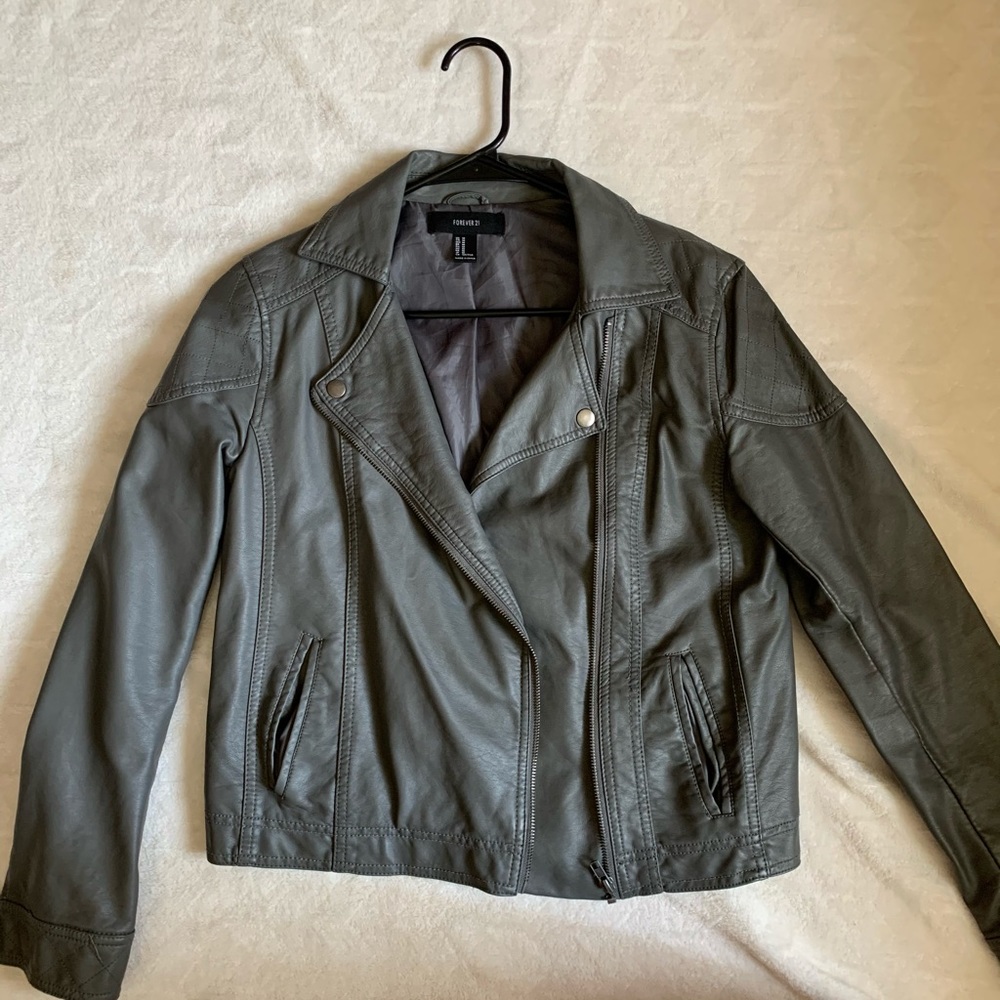 Cute Faux Leather Jacket